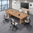 Modern Industrial Rectangular Solid Wood Conference Table-2001908701
