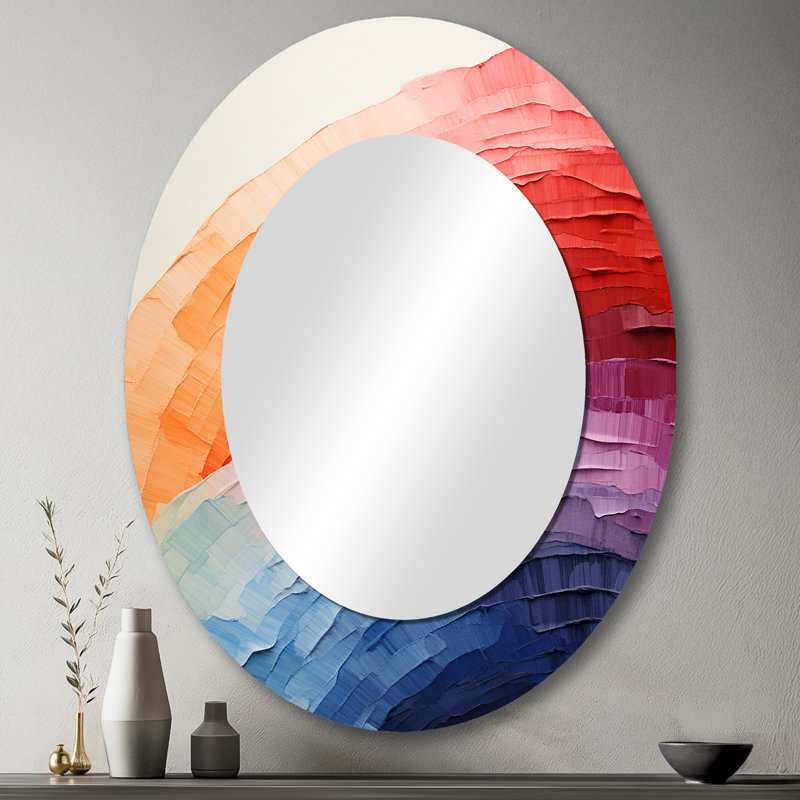 Minimalisme Colors In Harmony I - Miroir mural traditionnel ovale, H 43 po x l 33 po