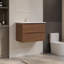 Meuble-lavabo flottant 24 po avec lavabo, tiroir en céramique, contreplaqué, brun-432908105-432908107
