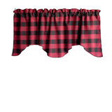 Rhyen Checkered Scalloped 58'' W Window Valance