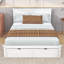 Lit plateforme double avec tiroirs de rangement spacieux sous le lit-699286596