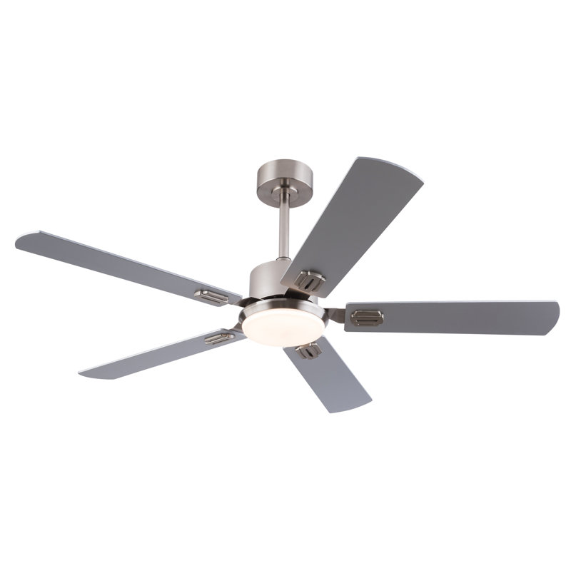 Ventilateur de plafond 42 po avec lumière et télécommande - Ventilateur moderne à profil bas avec moteur à courant continu réversible à 6 vitesses, DEL à 3 couleurs à intensité variable, pales à finition double (deux options de couleur)