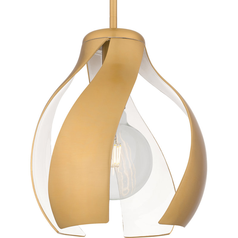 Krenn 1-Light Pendant Light, Brushed Weathered Brass
