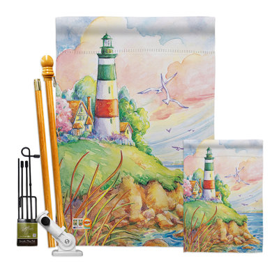 Ensemble de drapeau 2 faces 40 "x 28" Cliff Lighthouse