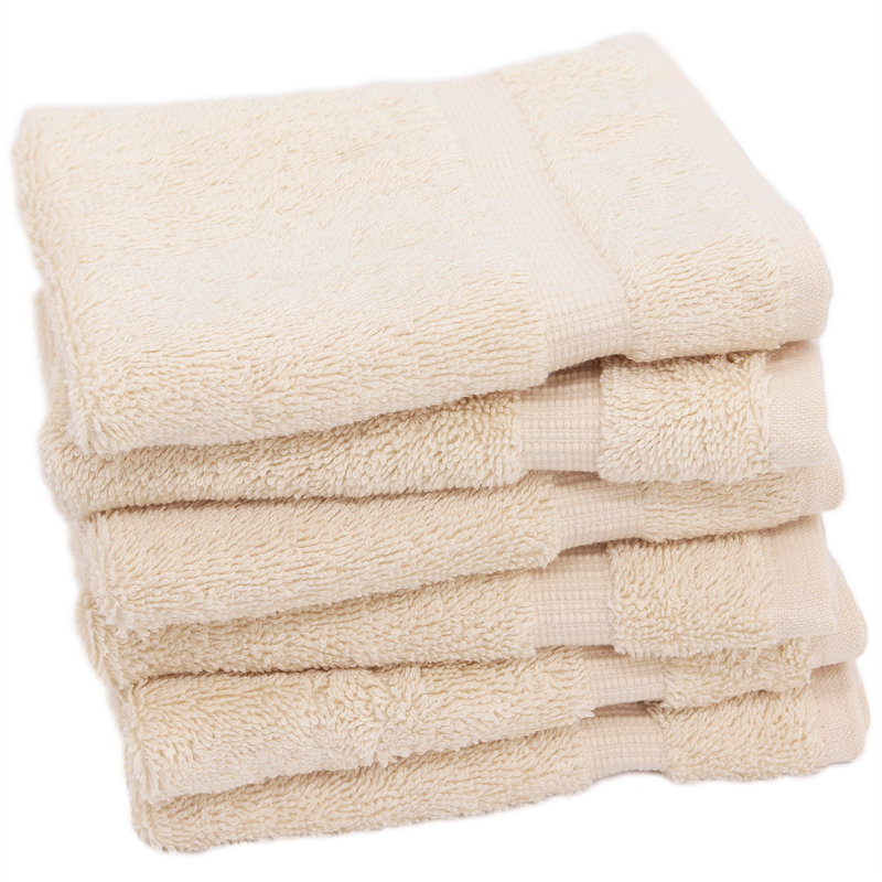 Ensemble de 6 serviettes en coton Wellston, Beige