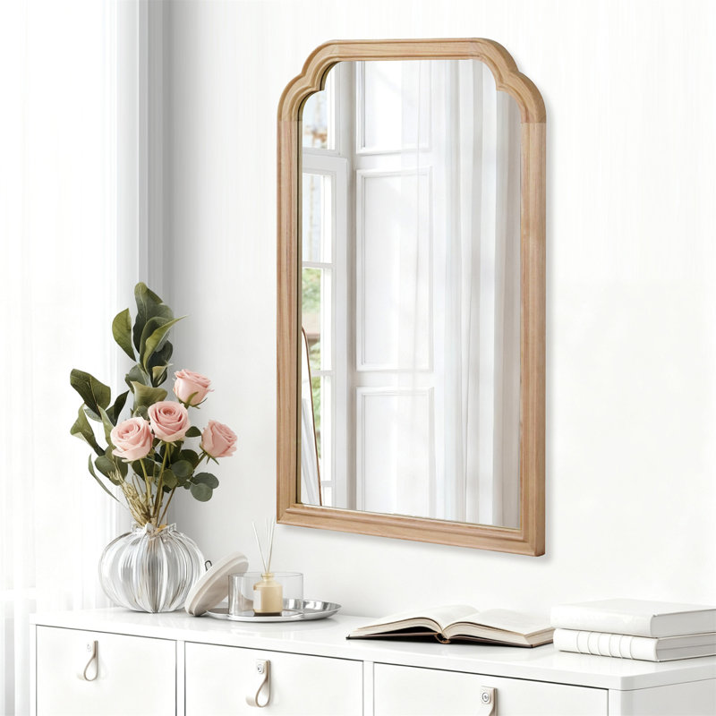 Miroir de coin, 30 po x 20 po, Bois naturel