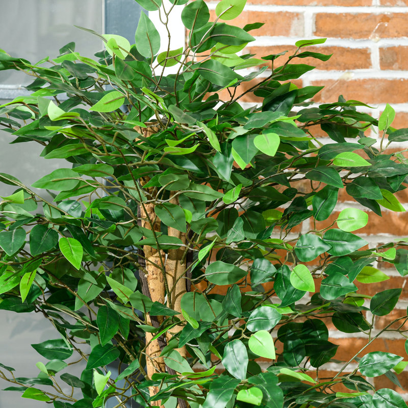 Ensemble de 2 ficus artificiels en pot, H 59 po x l 5,9 po x P 5,9 po