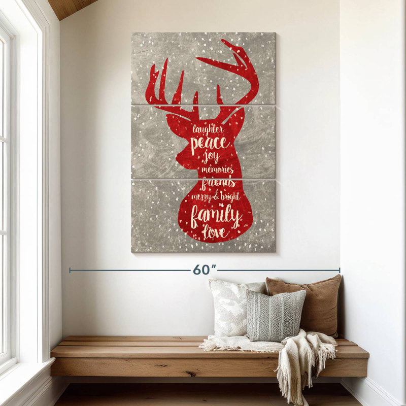 Lelend Red Xmas Deer, 50" H x 32" W