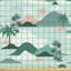Parette Palm Trees and Beach Hills Fabric
