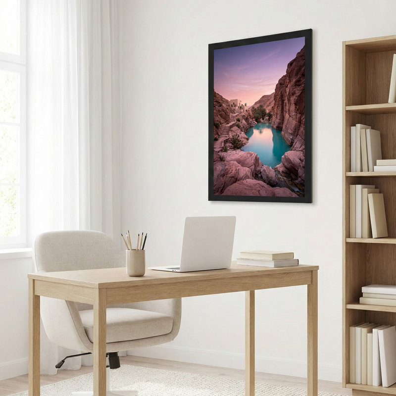 Art mural sur toile, "Desert Canyon Pool", 18"H x 12"W