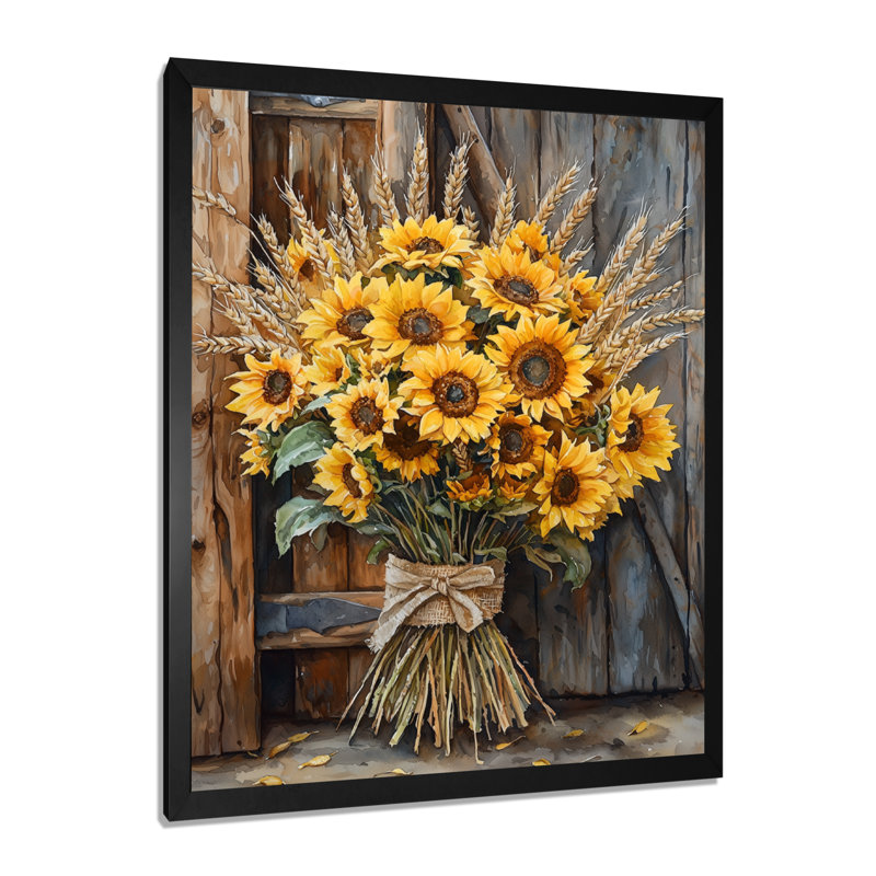 Stites - Floral Canvas Prints, Black, 20" H x 12" W, Single Picture Framed Print