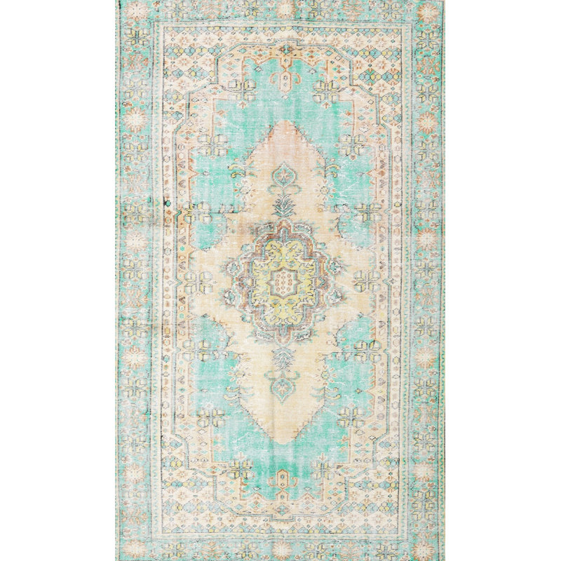 Tapis traditionnel beige/bleu area Colgate, Rectangle 6 pi x 9 pi
