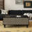 47.24" Black Solid Wood Rectangular Coffee Table