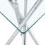 Table de bar carrée moderne de 37,80 po pour 4 personnes, plateau en verre trempé avec structure en métal galvanisé, table de cuisine carrée pour petits espaces de bureau à domicile-1020549101