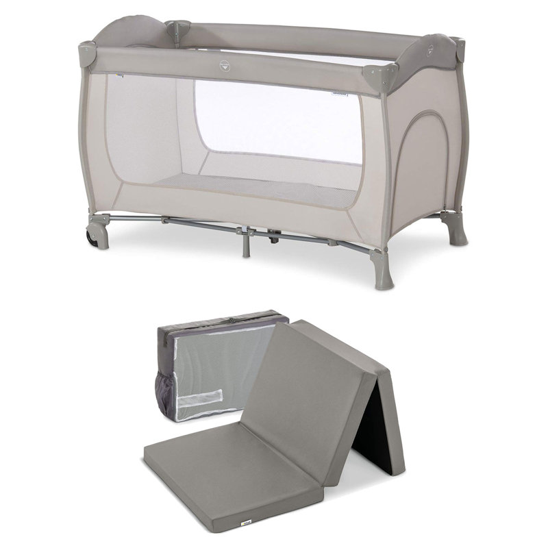 hauck Sleep N Play Go Plus Foldable Travel Bed with Foldable Portable Foam Pad, Beige