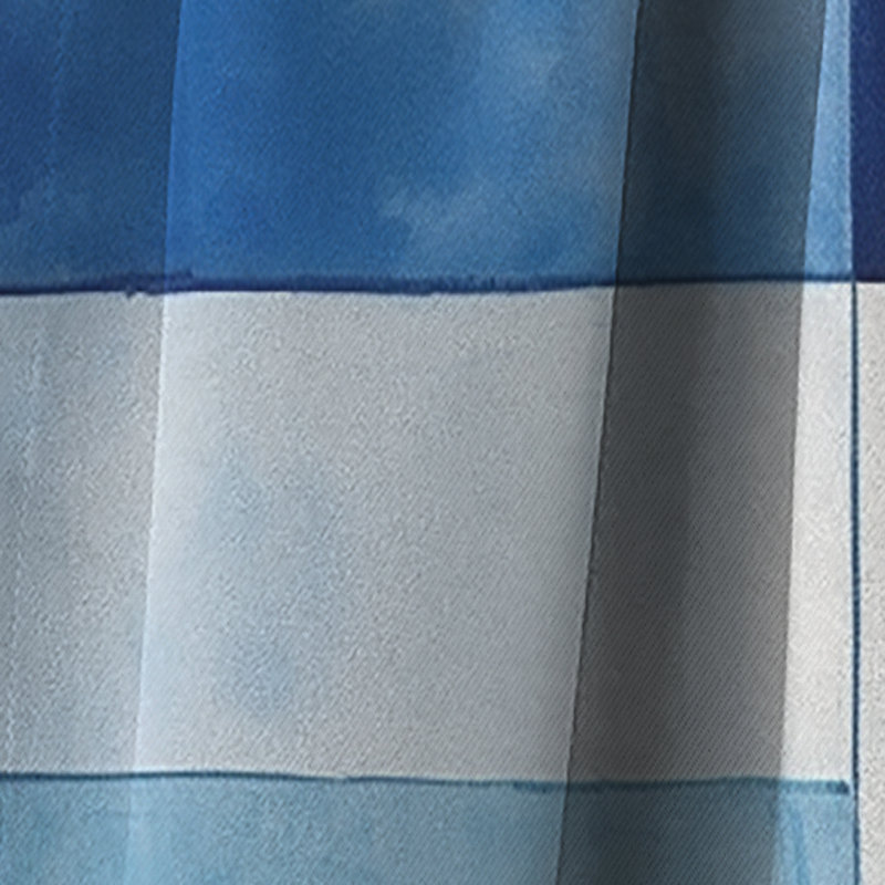 Bleu / blanc / saphir / symétrie - rideau abstrait - rideau occultant - 1 panneau, L 52 po x L 84 po