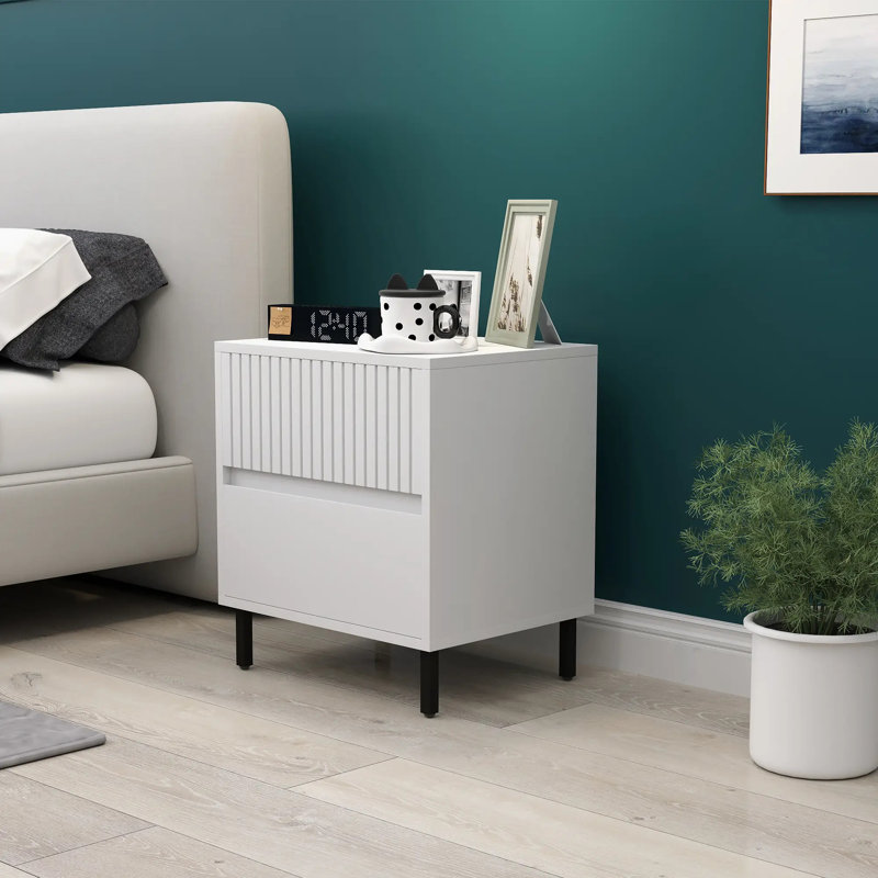 45cm W Manufactured Wood Bedside Table