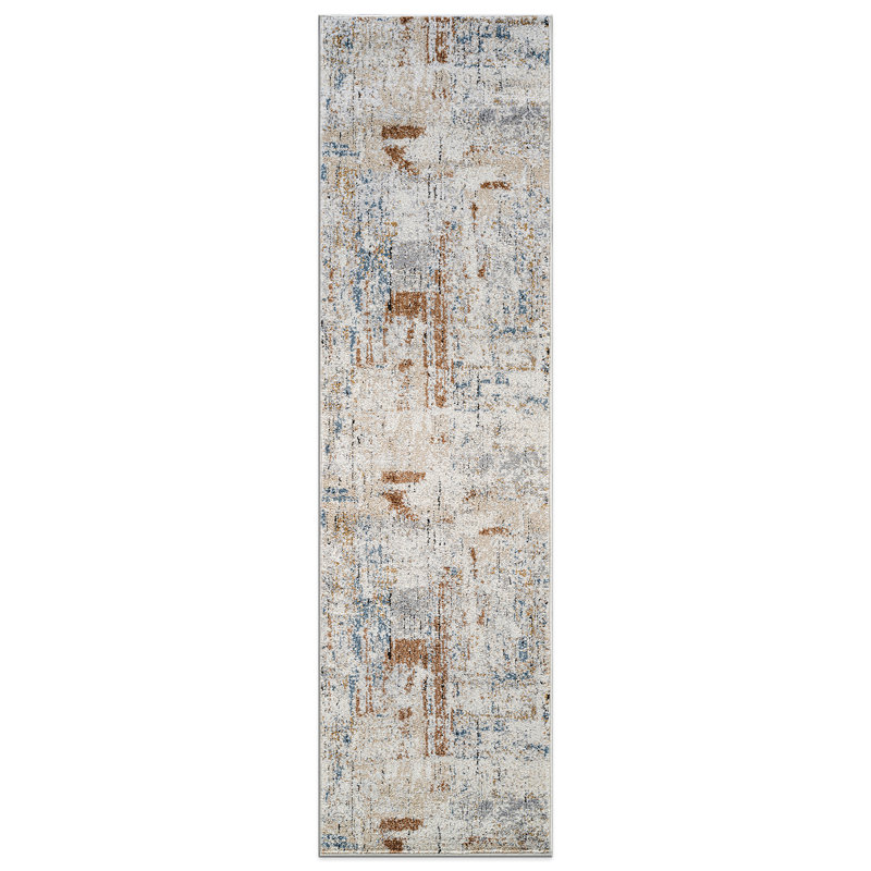 Tapis multicolore Strata - Motif stratifié moderne, facile à nettoyer, Tapis de couloir 2 pi 2 po x 6 pi