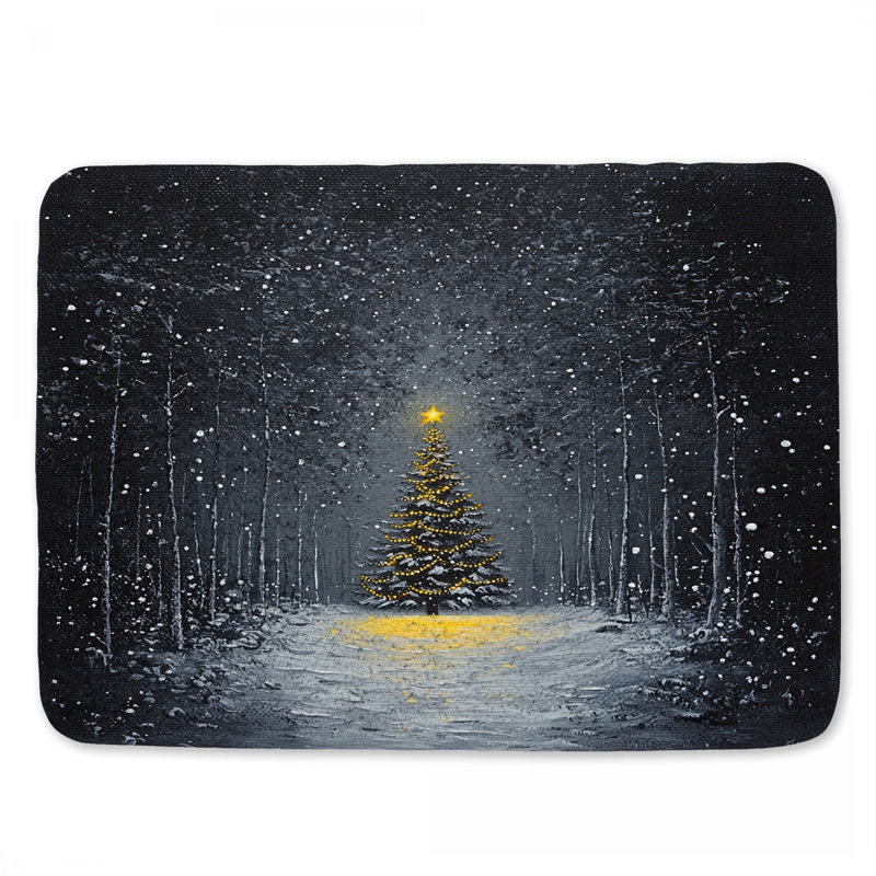 Tapis de bain arbre de Noël, L 24 po x l 17 po