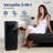 Climatiseur compact portatif Serenelife SLPAC19B 10 000 BTU-3-en-1 pour une pièce jusqu'à 320 Pi. - Unité CA à plancher avec télécommande - Roulettes universelles, ensemble de fixation de fenêtre, noir