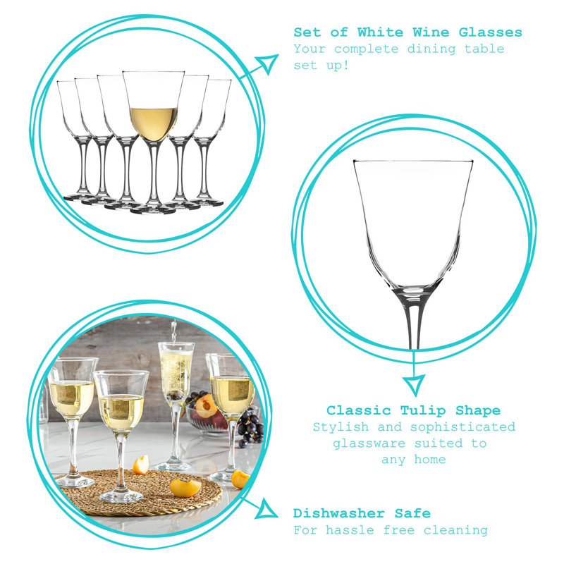 250ml Handmade White Wine Glass, 12