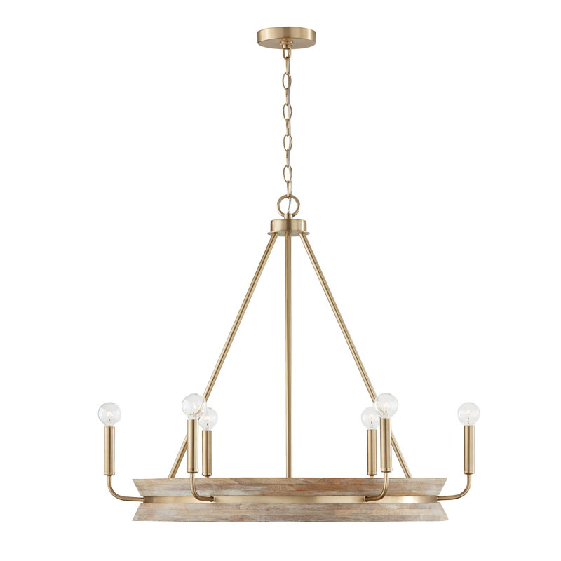 Willa Arlo Tisbury 6-Light Wagon Wheel Chandelier