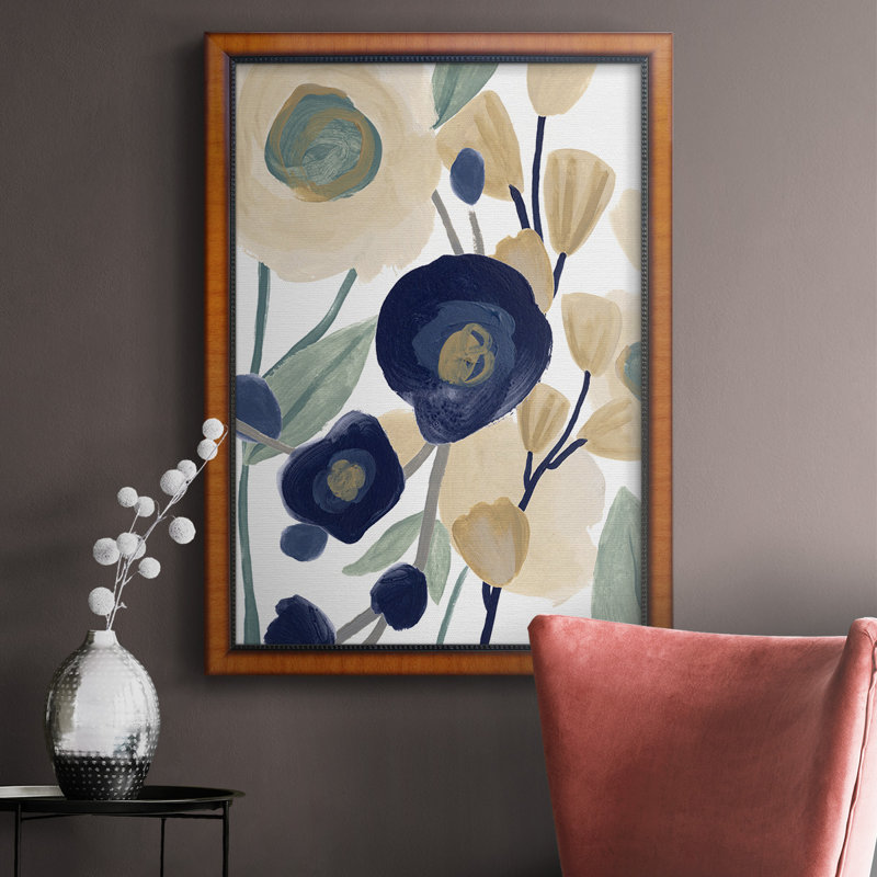 «Blue Poppy Cascade II», toile encadrée de qualité supérieure - prête à être accrochée, H 20 po x l 16 po
