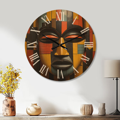 Horloge murale africaine surdimensionnée Kente II