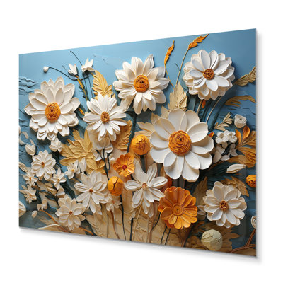 Daisies Daisy Delight I - Floral Print on Metal