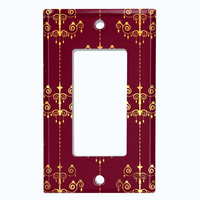 Plaque murale avec interrupteur à bascule Damask Yellow