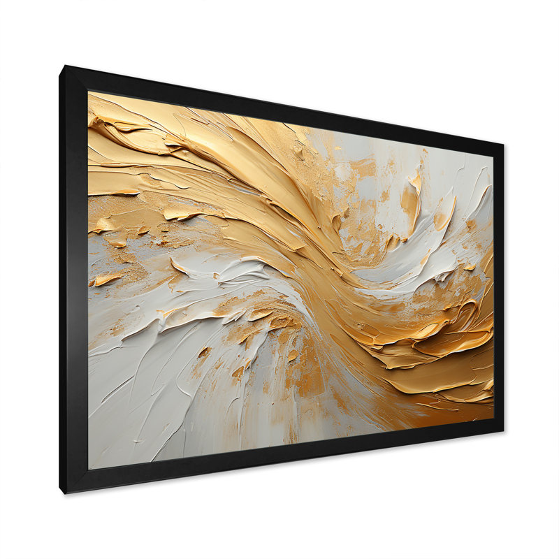 Earley - Abstract Shapes Wall Art, Black Single Picture Framed, 16" H x 32" W x 1" D
