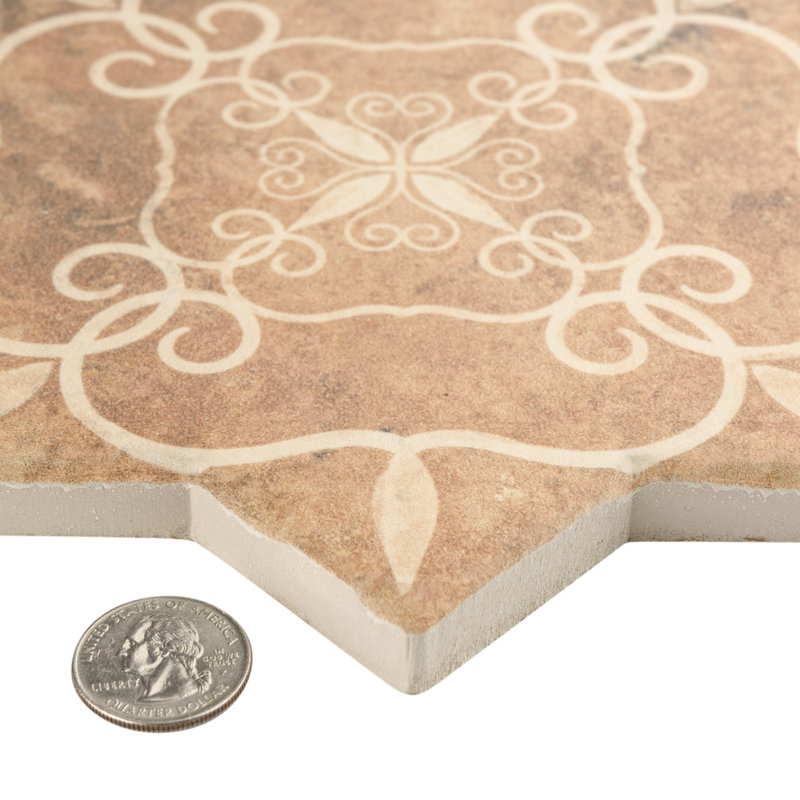 Tech Land Star & Cross Fire 6" x 12" Porcelain Singular Wall Floor Use Tile