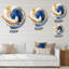 Horloge murale en métal bleu foncé et spirale III-93379310