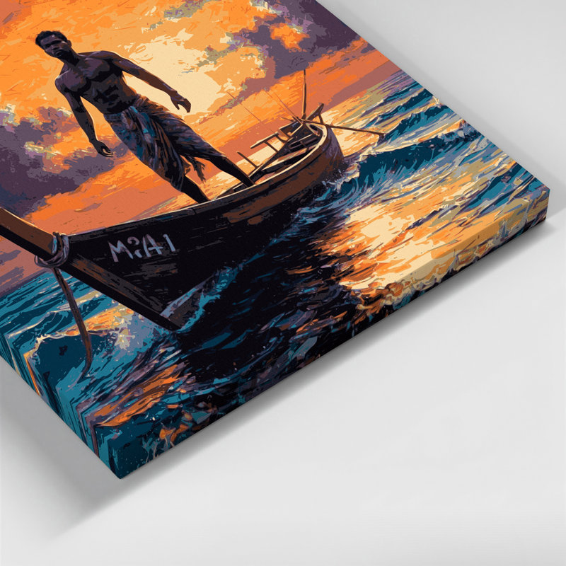 Art mural sur toile avec villes grises Maldives, H 20 po x l 24 po