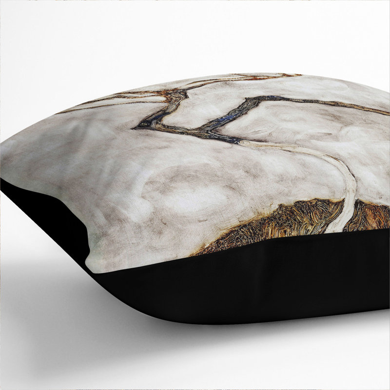 Small Tree in Late Autumn Scatter Cushion, Black, 40cm H x 40cm W x 15cm D