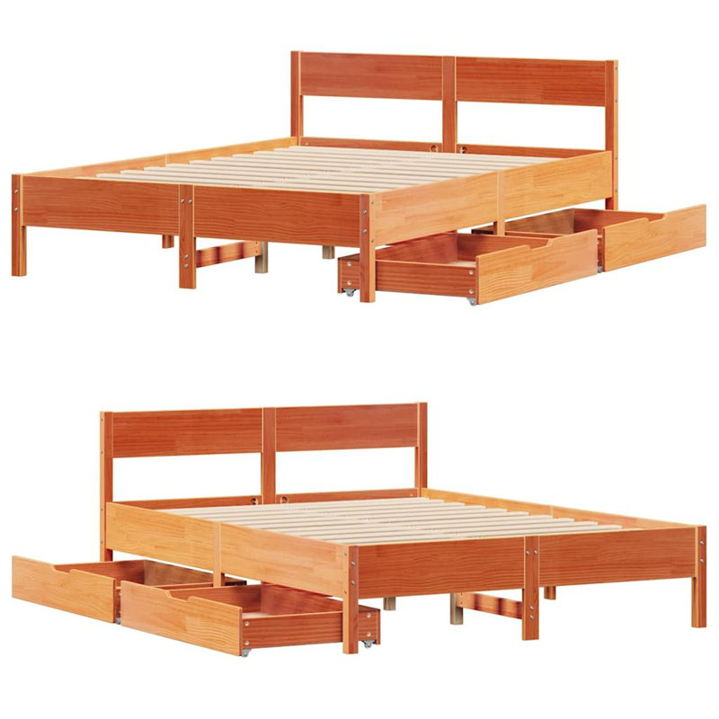 Storage Bed, Kingsize (5'), Wax Brown