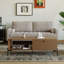 Table basse moderne de 47 po avec porte à lattes et tablette ouverte Bridgeview