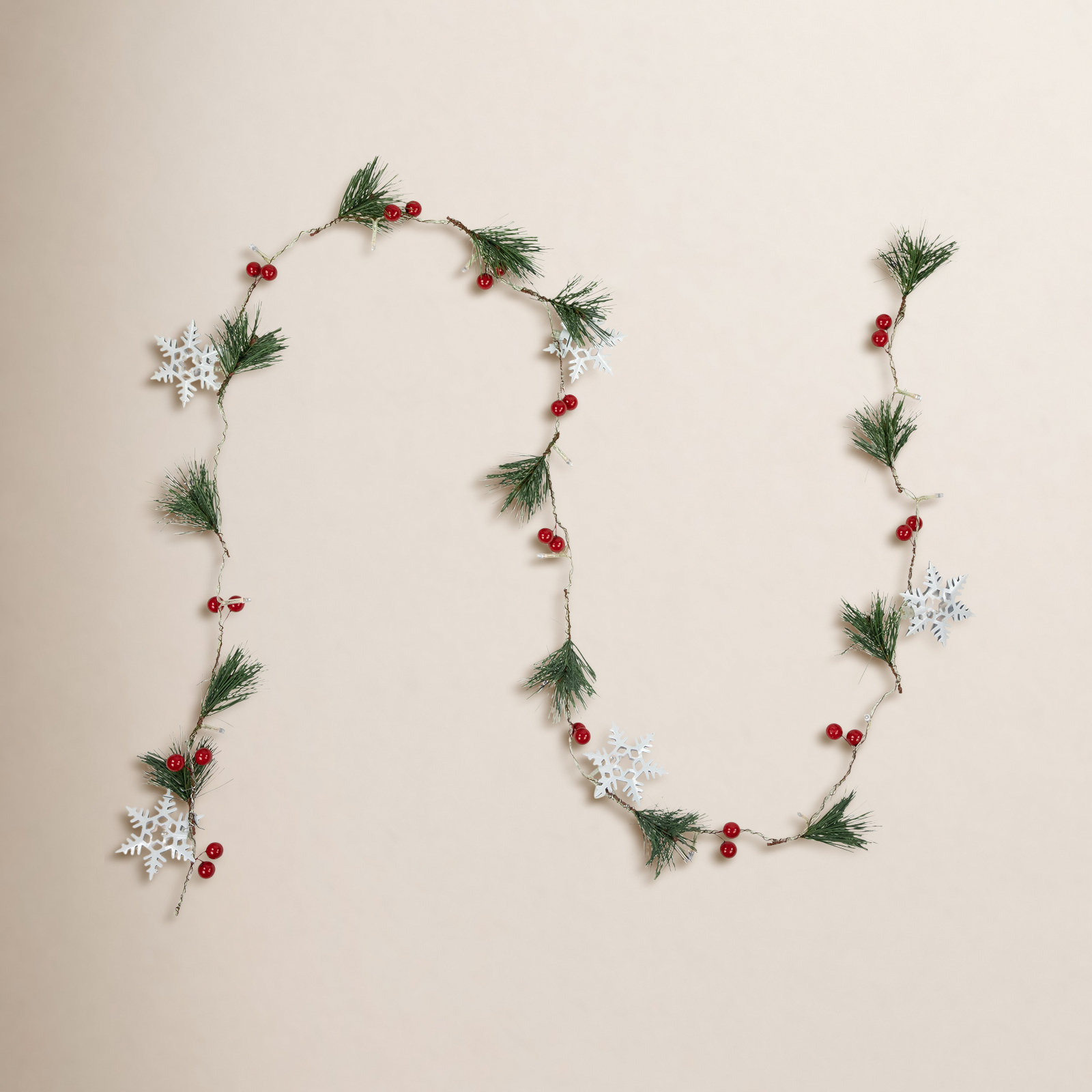 3'' in. Lighted Faux Berry Garland