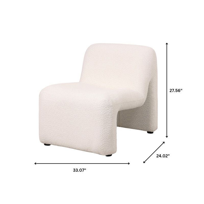 Chaise d'appoint moderne Tadeas Waterfall, Blanc