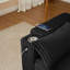 Black Convertible 2 - Seat With Port, Cup Holder , Soft Fabric And Plastic Legs Sleeper Armrest,