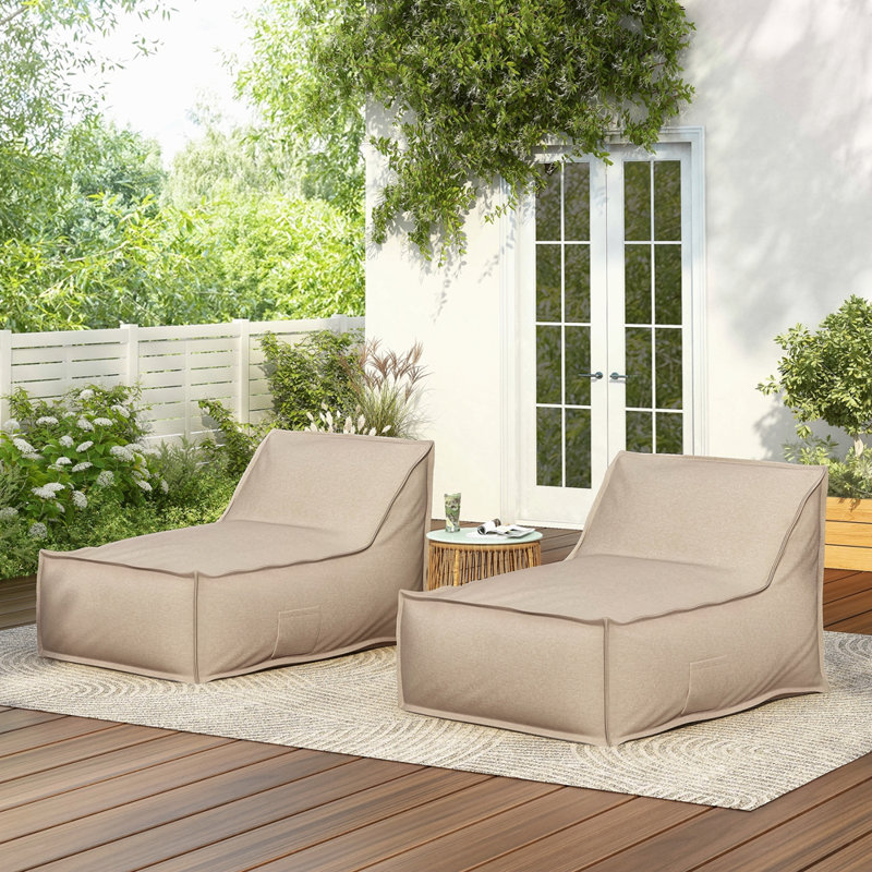 Fauteuil à billes d'extérieur, ensemble de 2, Beige