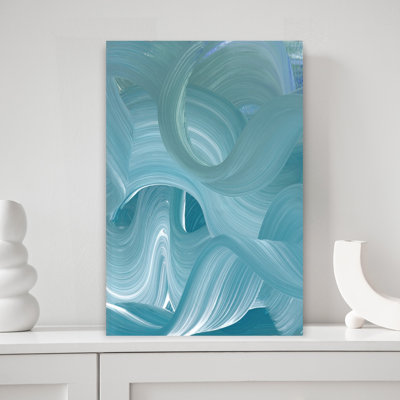Fluid Blue Waves by Maira Ribena - Wrapped Canvas Print