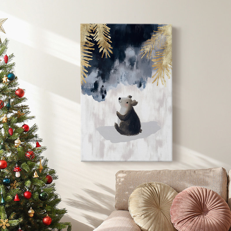 Art des Fêtes de Noël - Toile tendue avec châssis de la ligne de commande