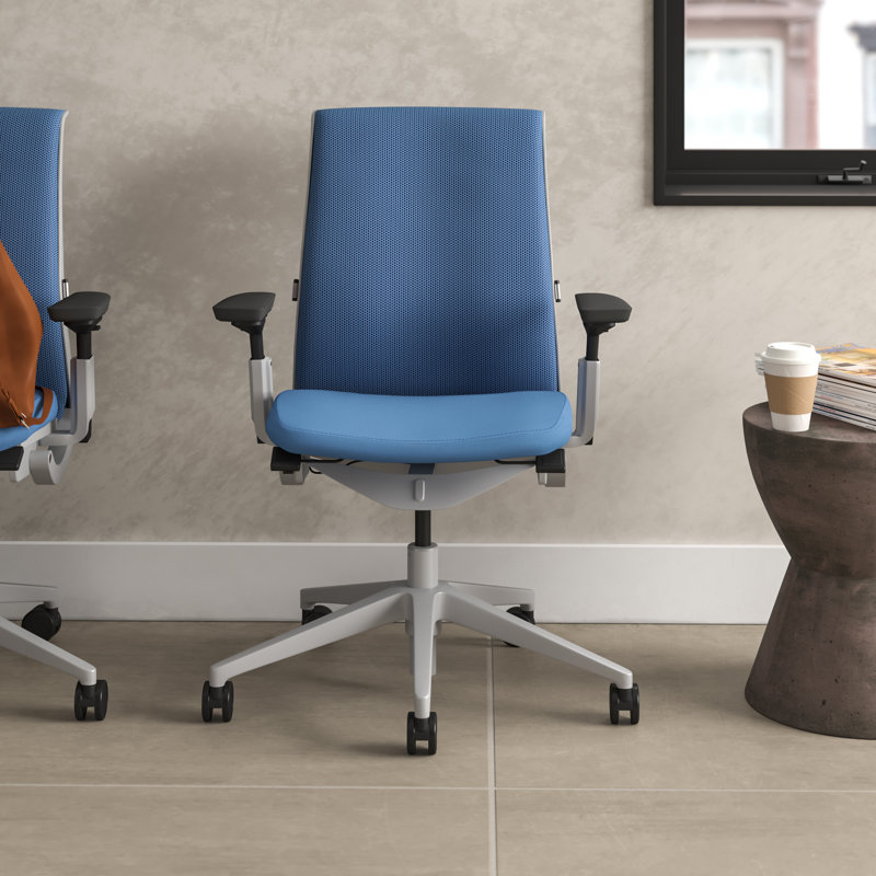 Think® Task Chair, Seagull, Carpet Casters, Pink Lemonade