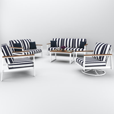 Townsend 7 Person Seating Group With Sunbrella Cushions by Birch Lane