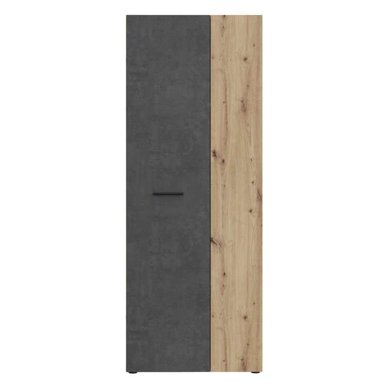 Shilu 2 Door Manufactured Wood Wardrobe, Grey/Oak