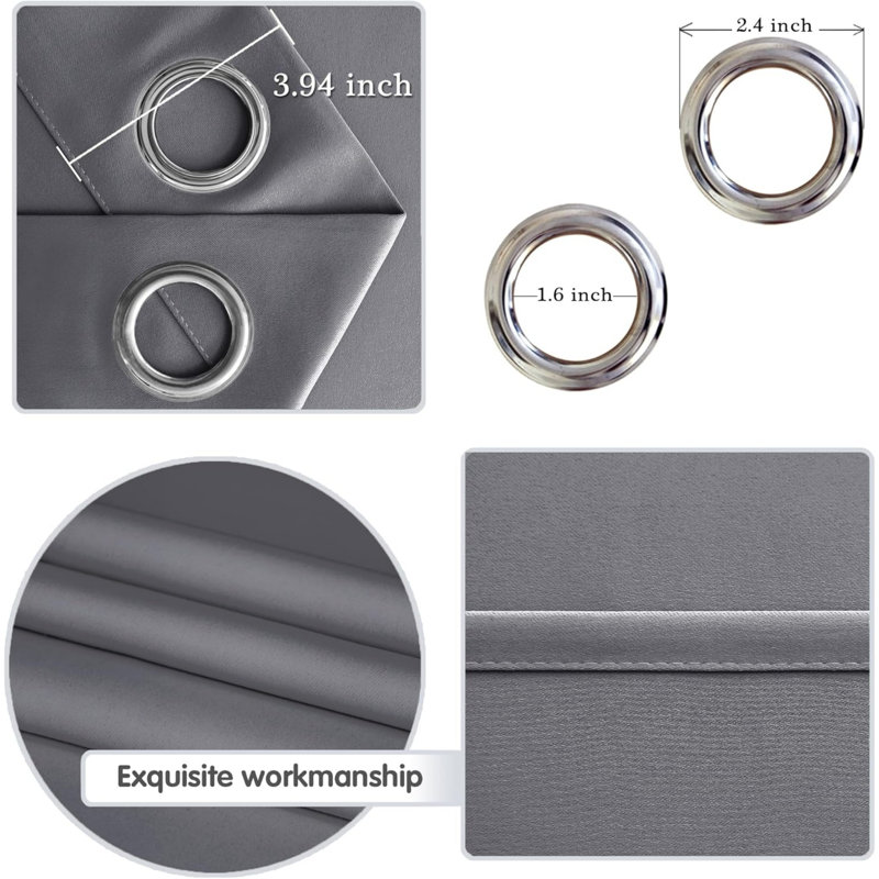 Room Darkening Single Curtain Panel, Grey