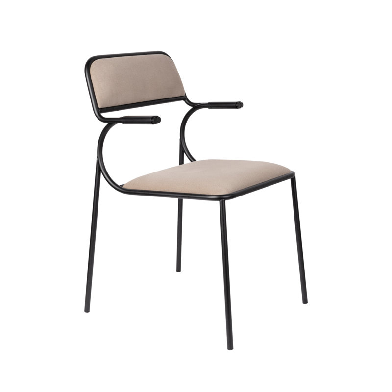 Chaise avec accoudoirs Alba, Beige
