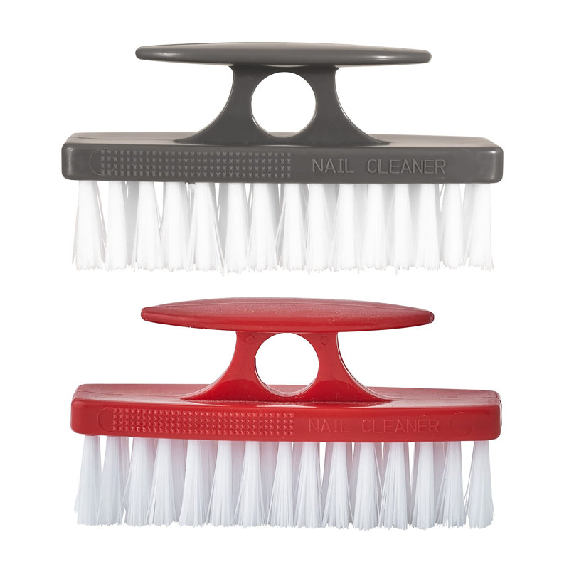 Superio brosse à ongles pour nettoyer les ongles, récureur à ongles - nettoyant tout usage pour les mains, les pieds, la maison, la cuisine, le travail - petite brosse à récurer - (gris, rouge,)