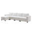Canapé de rangement modulaire de 131 po avec repose-pieds - ports USB / Type-C, tissu chenille, fonction de canapé-lit et assemblage facile-1299621566